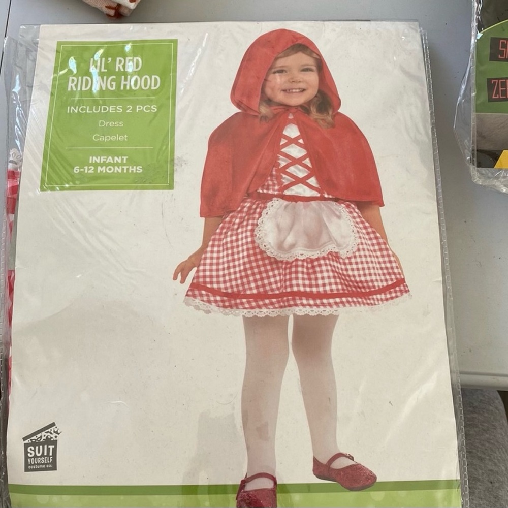 WORN ONCE! Little red riding hood costume 6-12months